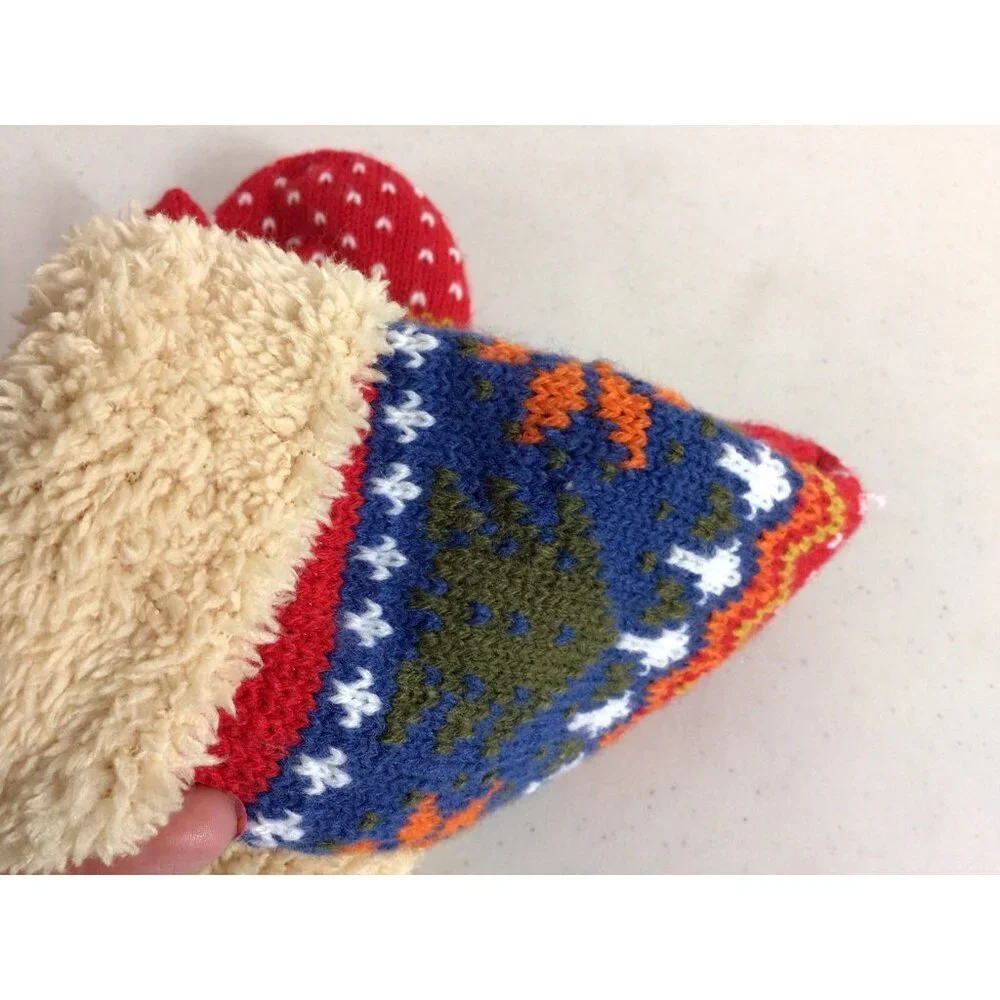 Handknit Vintage Fair Isle Mittens Womens Small